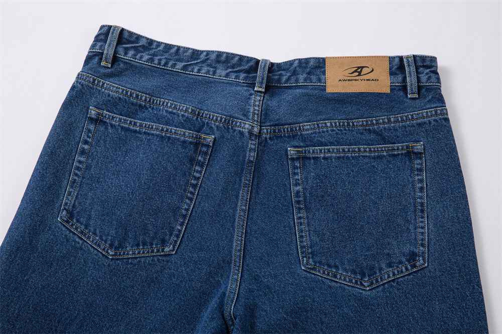Y2K American Style Button-Fly Denim Straight Leg Jeans