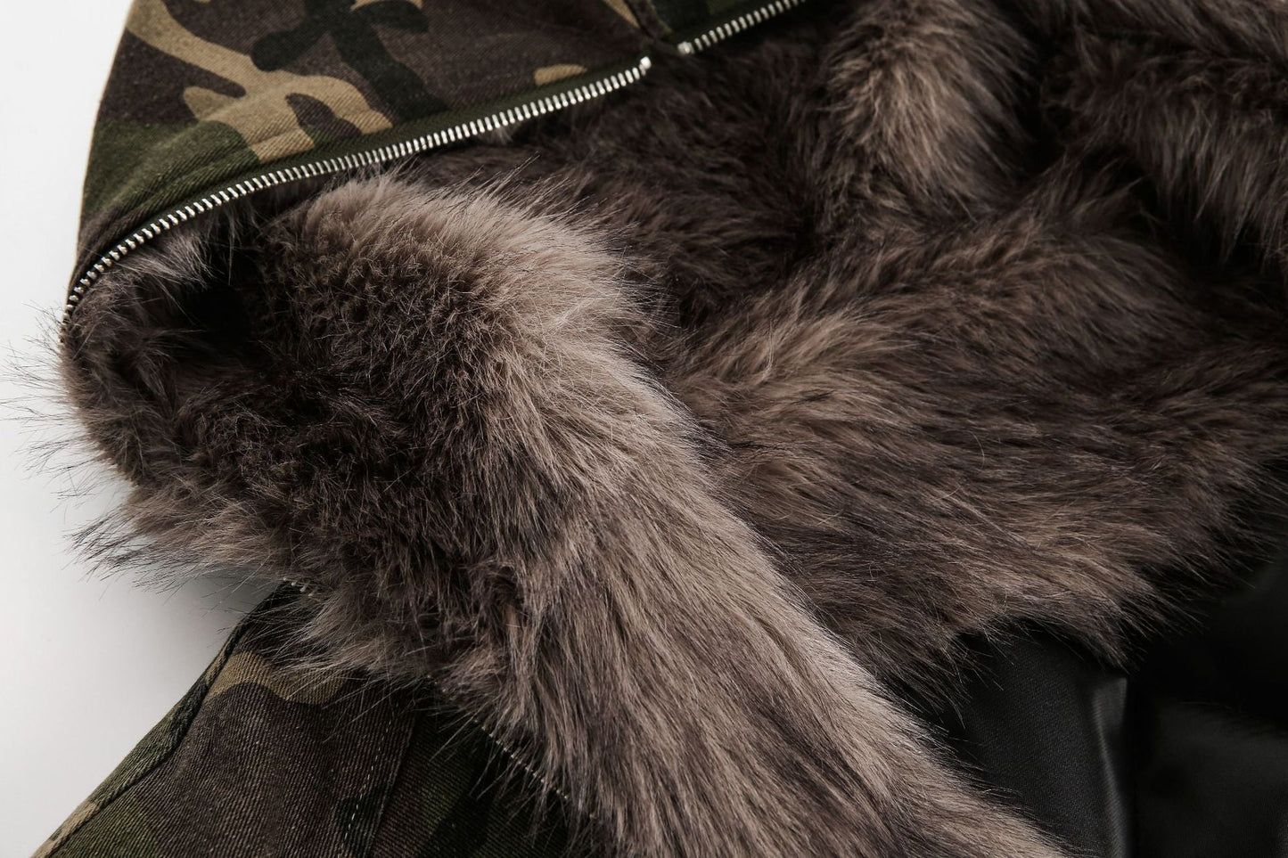 Camouflage Fur Jacket
