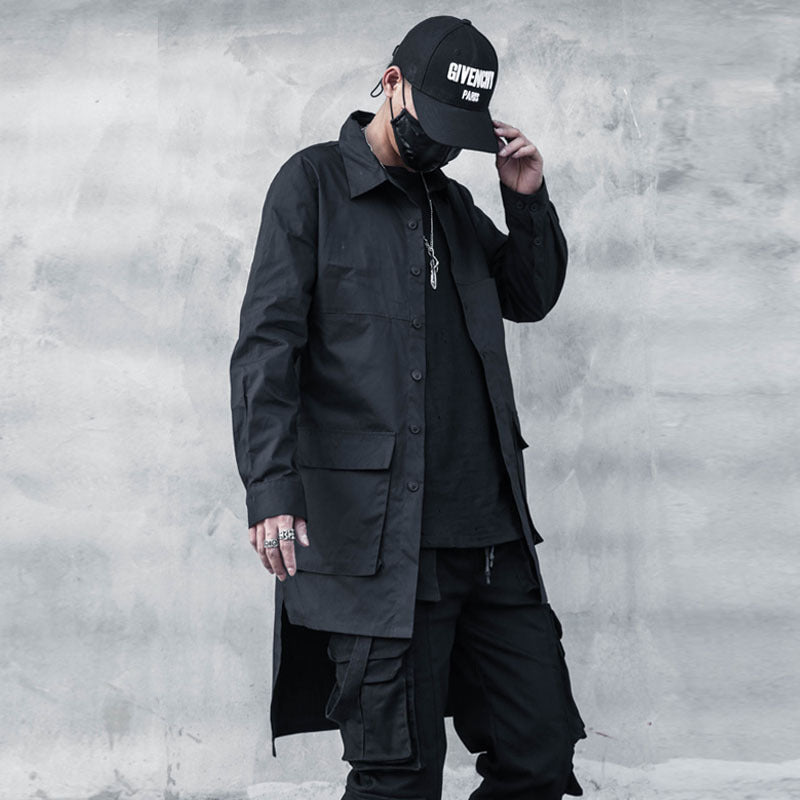 Black Long Overshirt Jacket