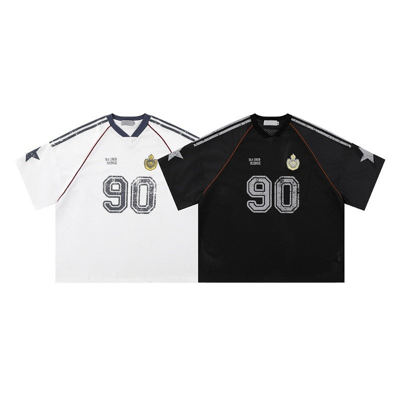 Retro 90's Star Graffiti Mesh Football Tee