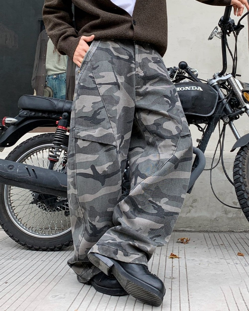 Baggy Ash Grey Camo Jeans