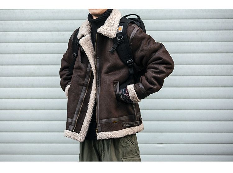 Motorcycle Suede Brown Fur Jacket