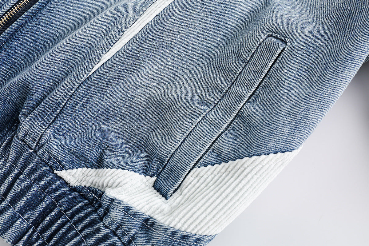 Retro Biker Splicing Jacket