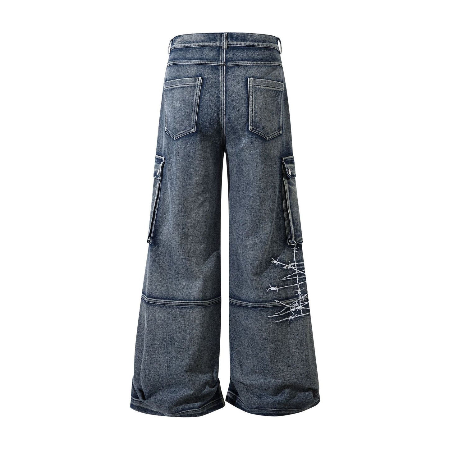 Barbed Baggy Embroidery Cargo Pants