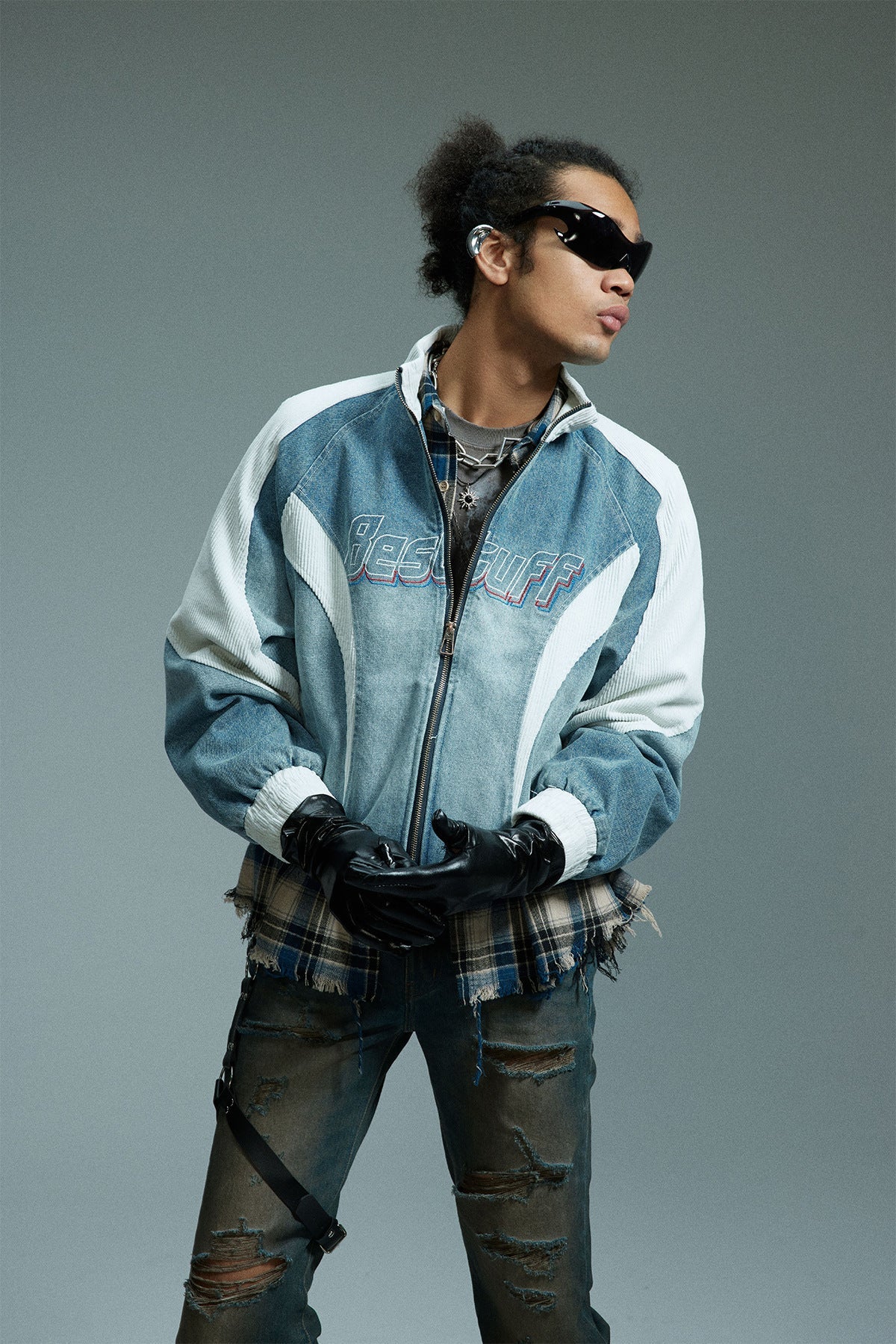 Retro Biker Splicing Jacket