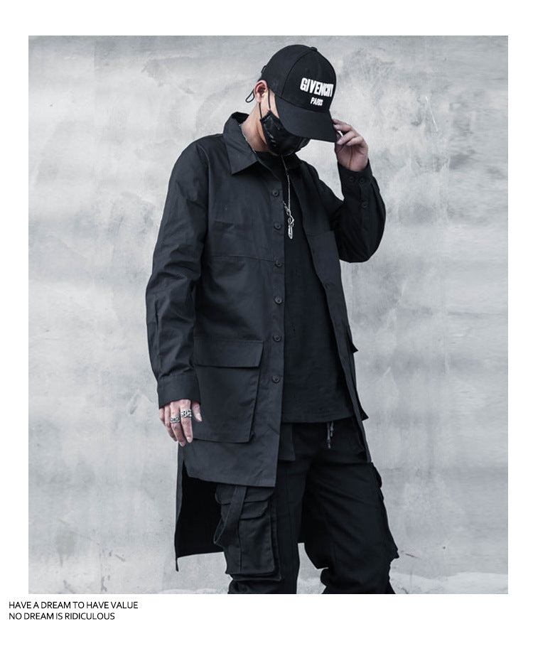 Black Long Overshirt Jacket