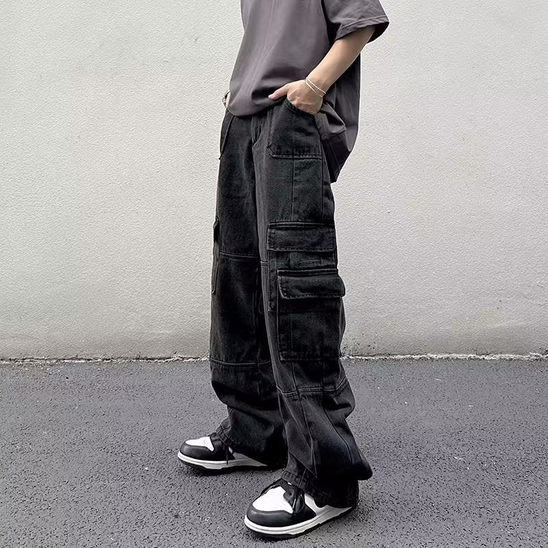 Vintage Washed Cargo Relaxed Fit Jeans
