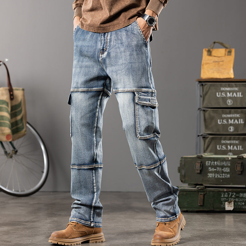 Denim Cargo Pants Jeans