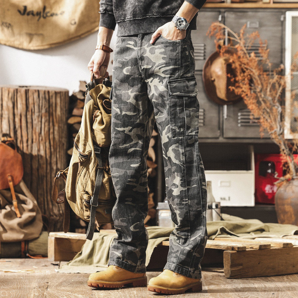 Retro Cargo Camo Pants