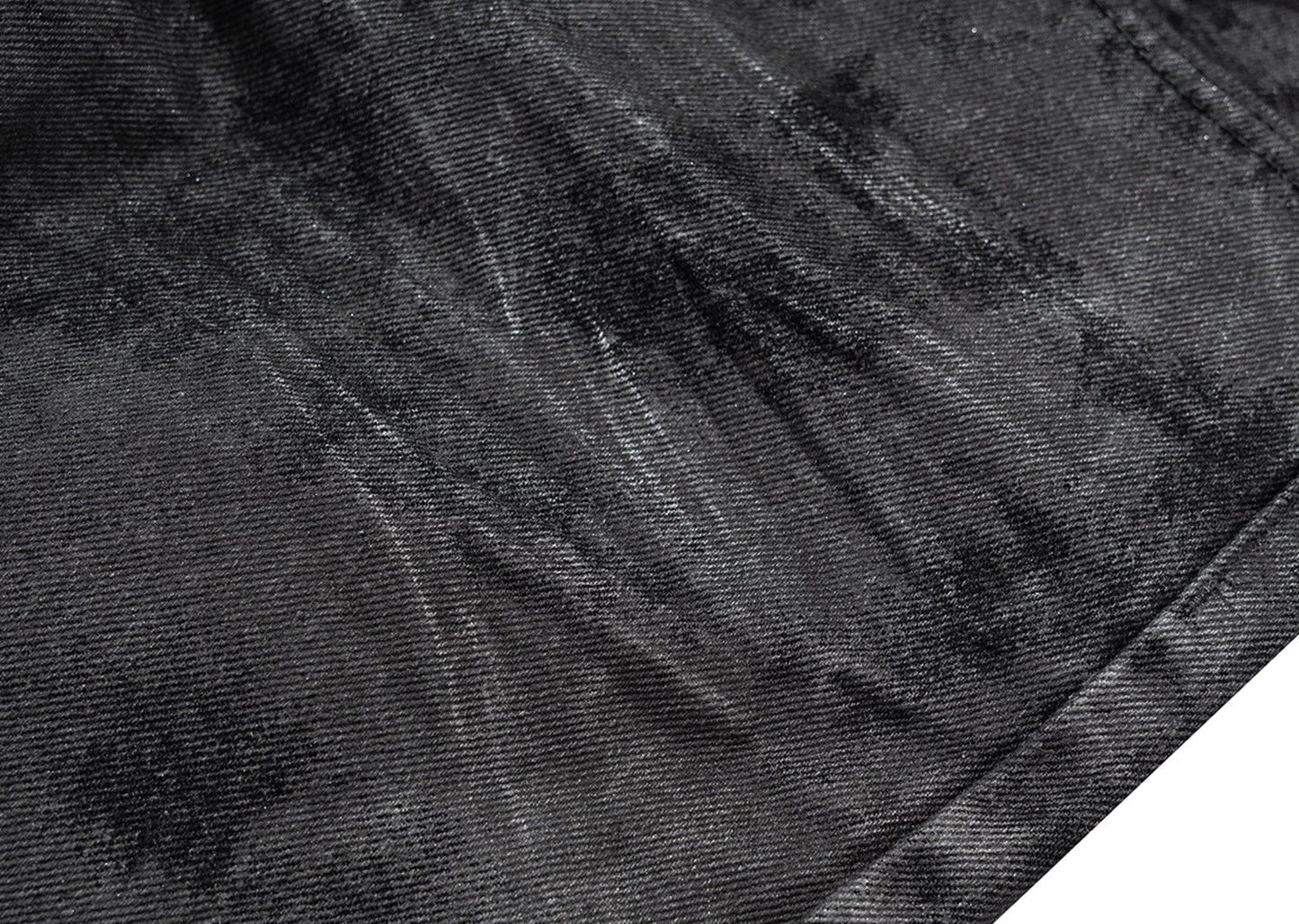 Hand Brushed Black Flared Jeans