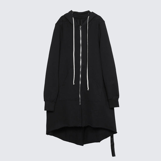 Dark Hooded Long Jacket