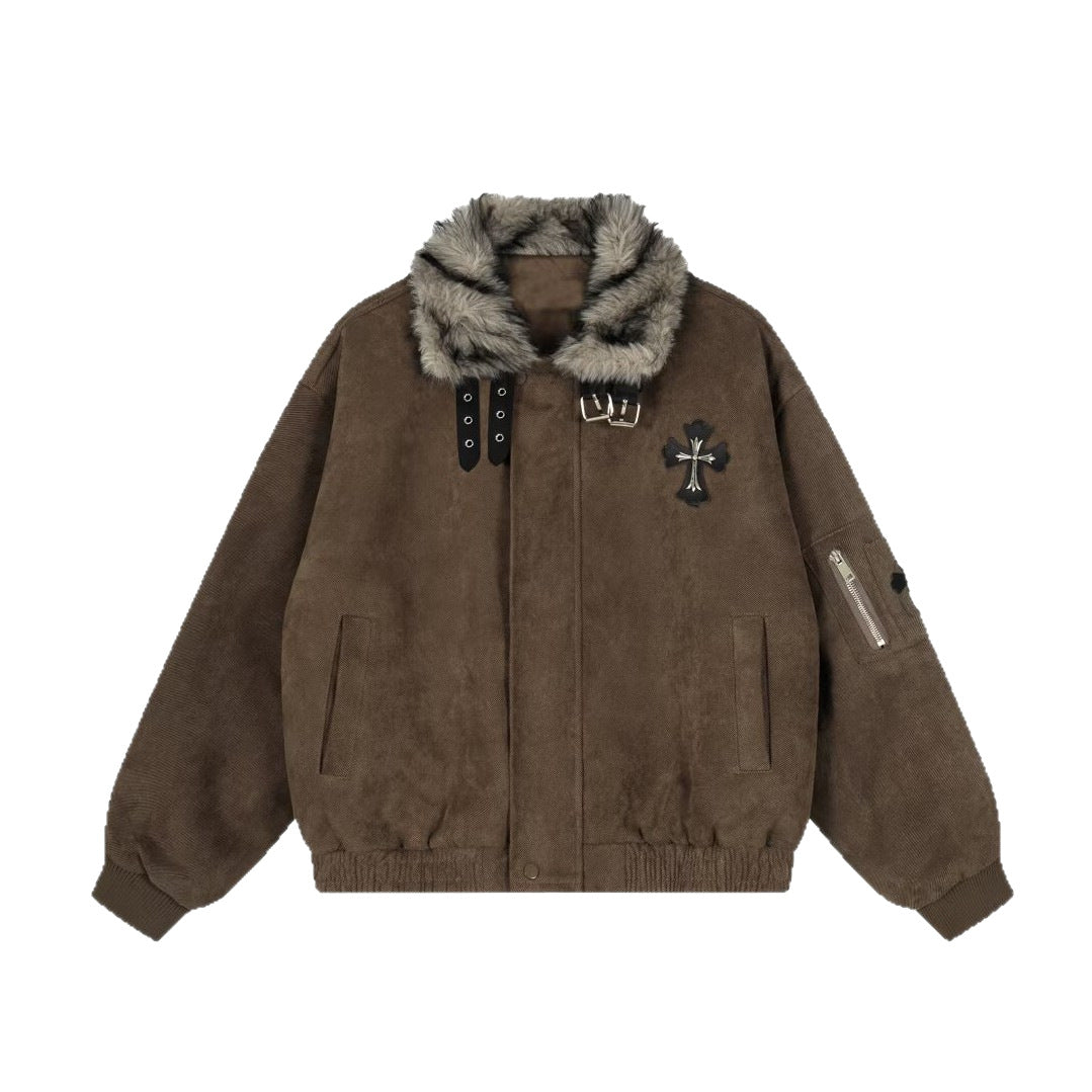 Faux Fur Shearling Cross Jacket