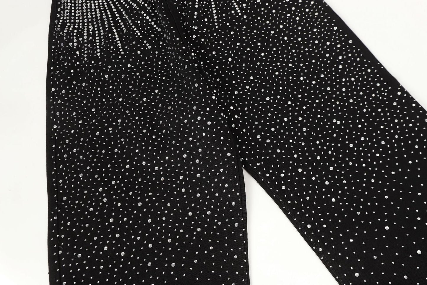 Diamond-Encrusted Black Jeans