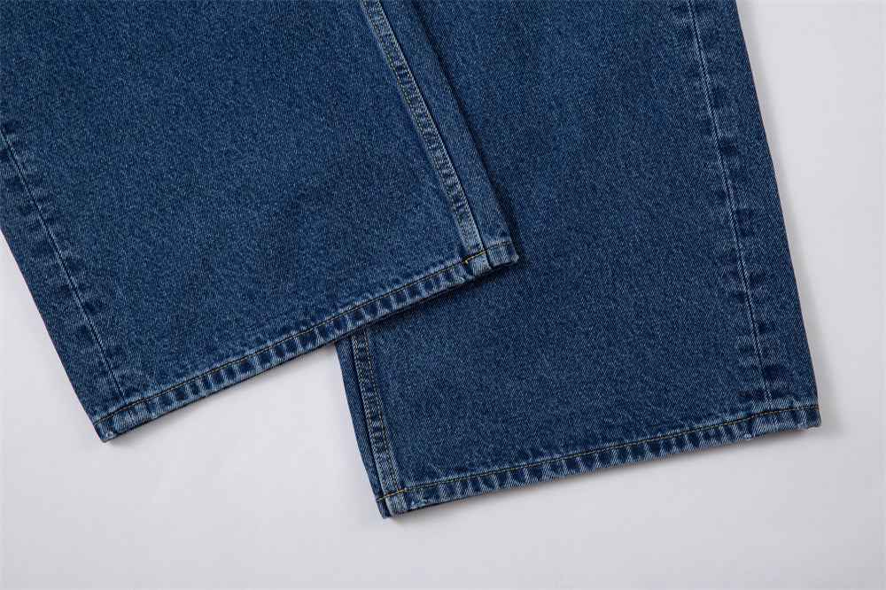 Y2K American Style Button-Fly Denim Straight Leg Jeans