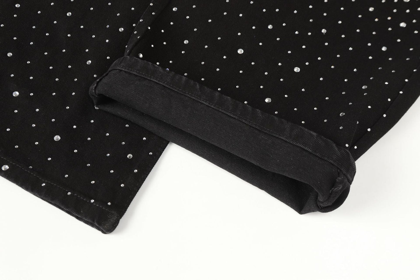 Diamond-Encrusted Black Jeans