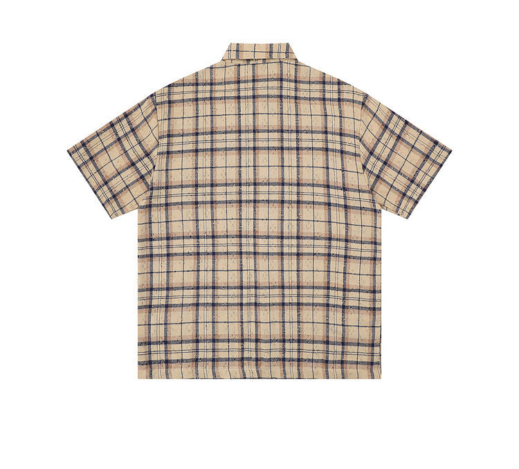Splatter Print Plaid Shirt