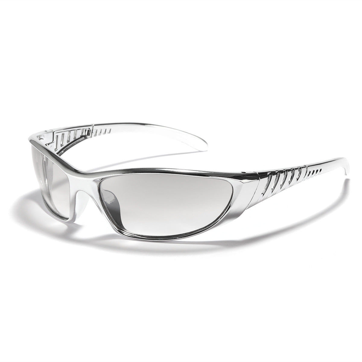 Y2K Silver Futuristic Cutout Sunglasses