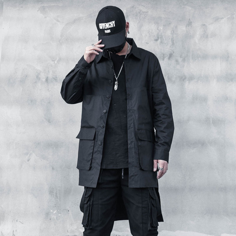 Black Long Overshirt Jacket