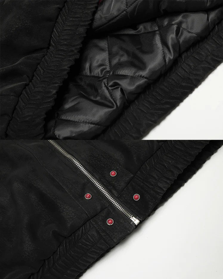 Fleece Lined 'Crimson' Red Fur Jacket