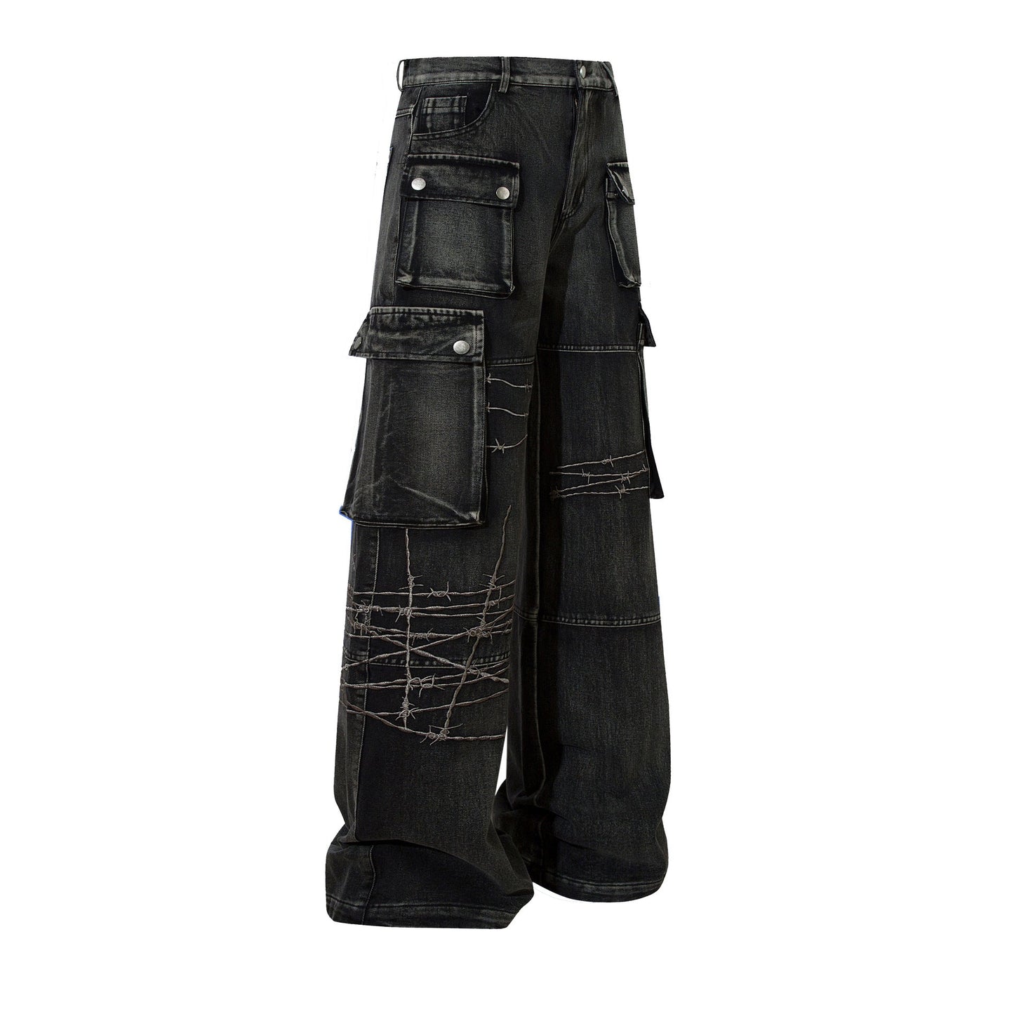 Barbed Baggy Embroidery Cargo Pants