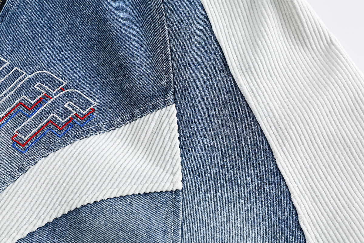 Retro Biker Splicing Jacket