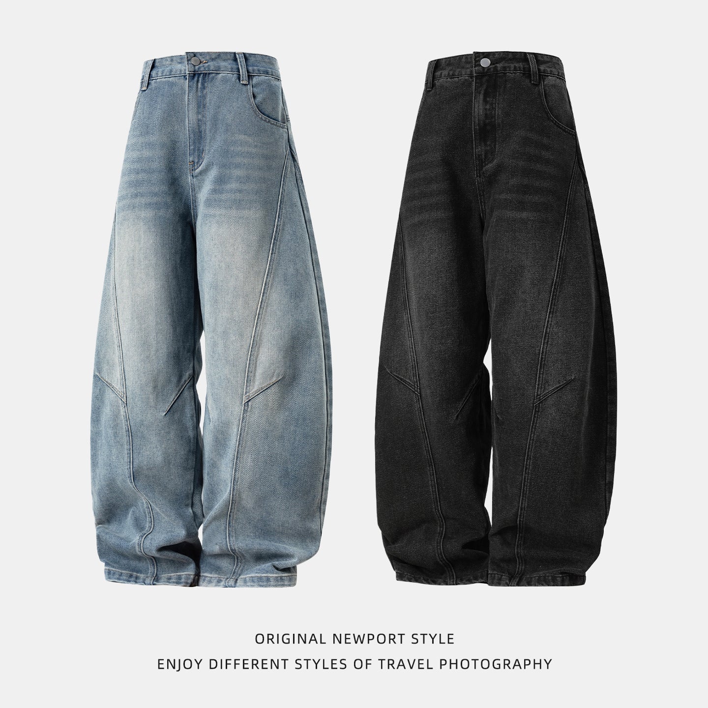 Retro Panelwork Denim Jeans