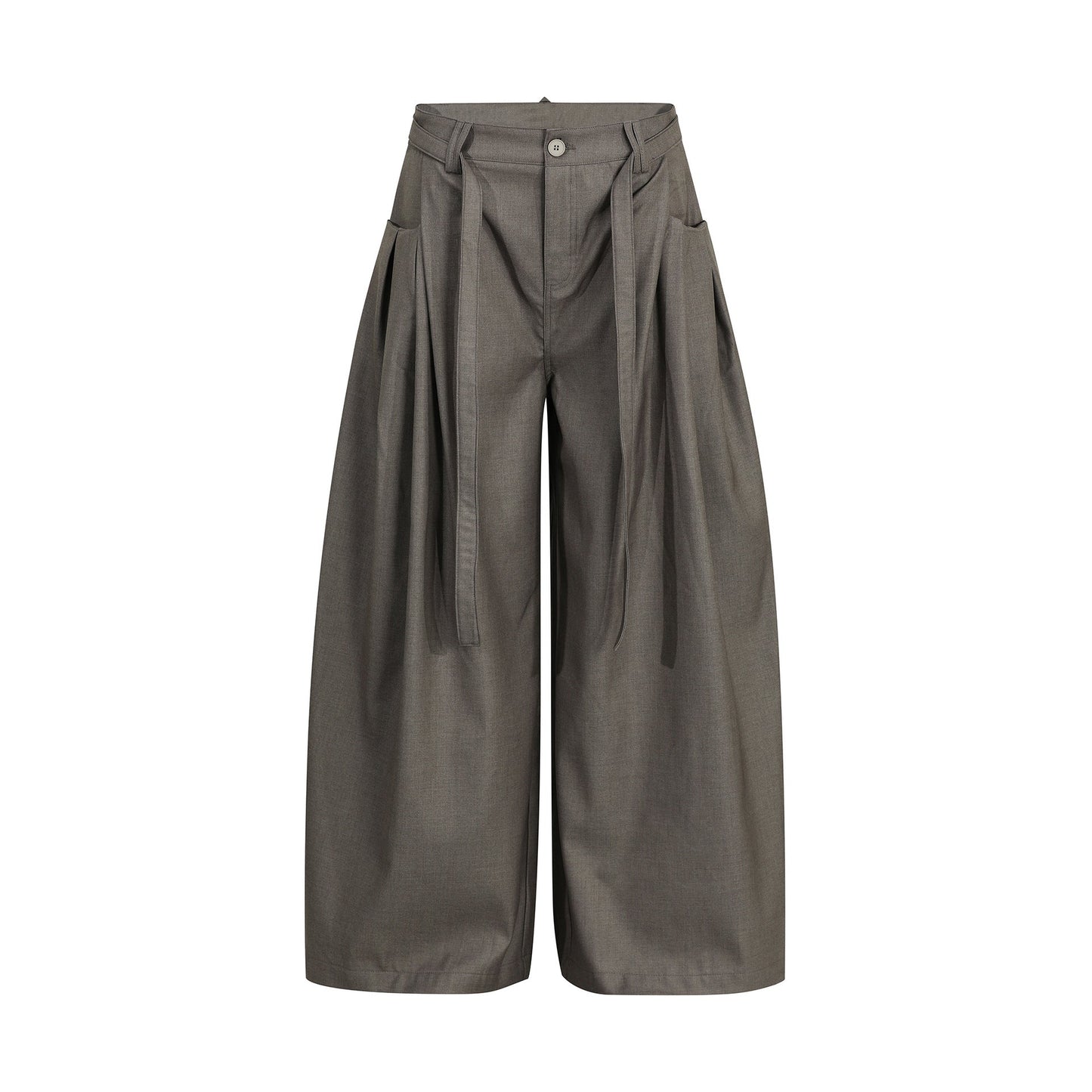 Retro Chic Pleated Relaxed Fit Trousers