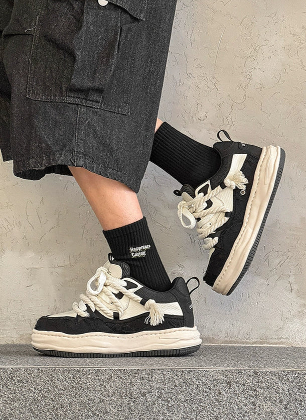 Tassel Twist | Rope Lace Platform Sneakers - Luxuryurbanwear