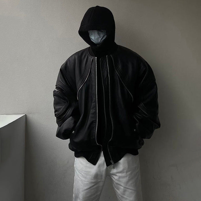 Designer Leather 'Flight' Jacket