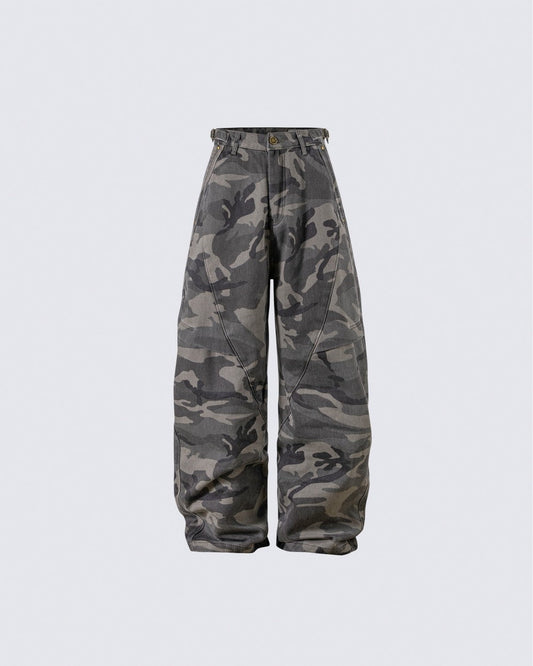 Baggy Ash Grey Camo Jeans