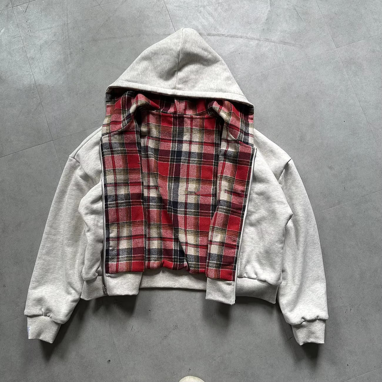 Plaid Reversible Zip Hoodie