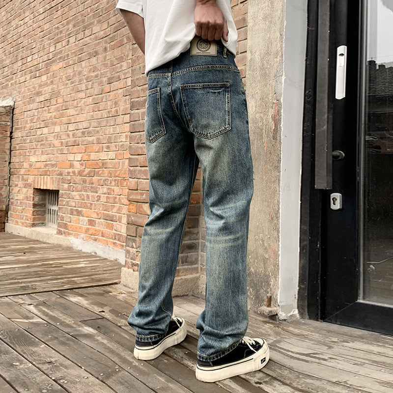 Embroidered Washed Ripped Jeans