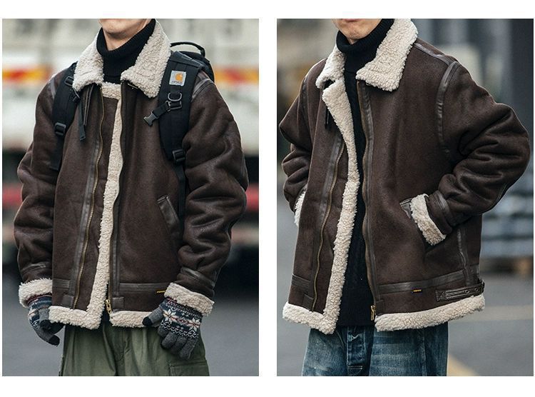 Motorcycle Suede Brown Fur Jacket