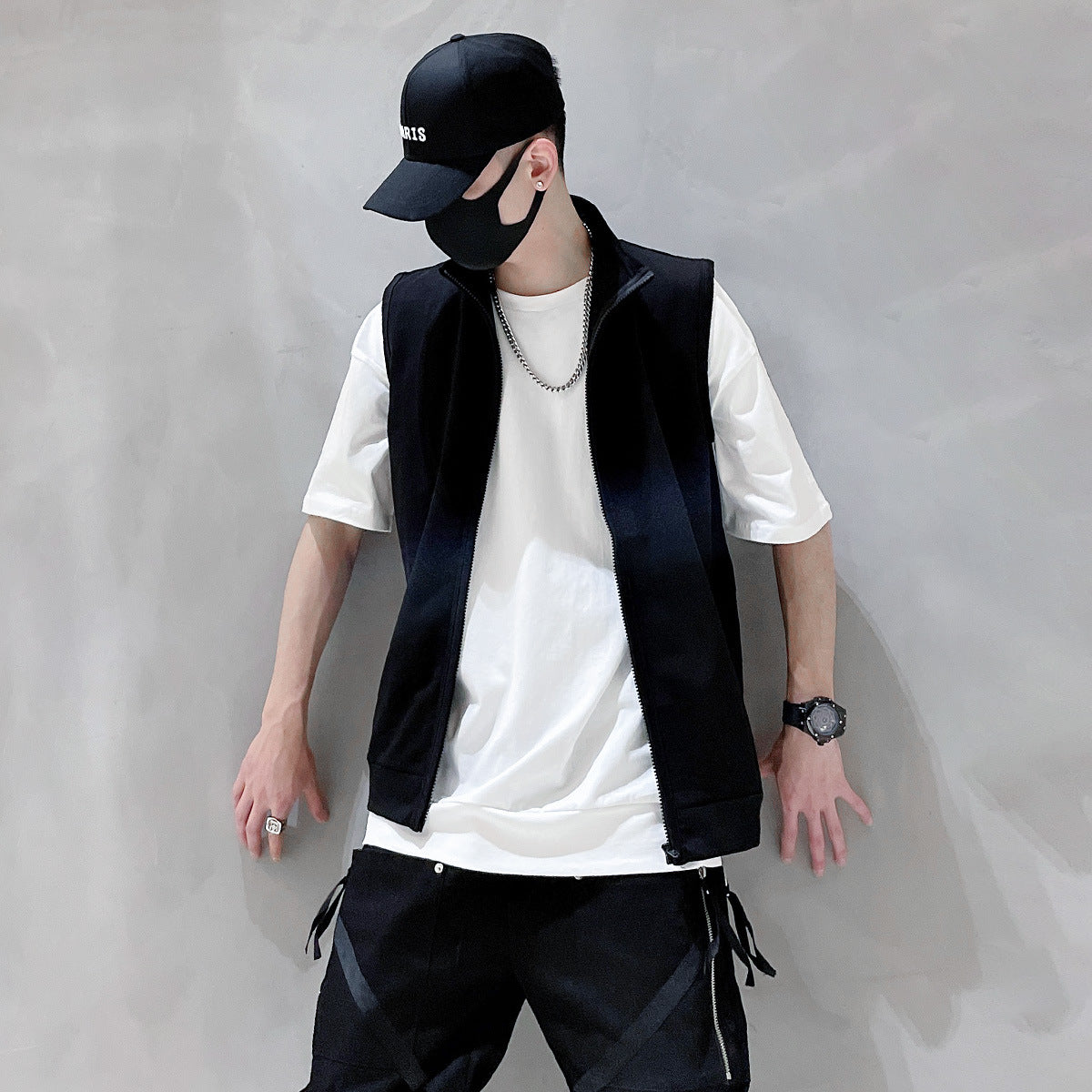 Lightweight Cotton Black Gilet Vest