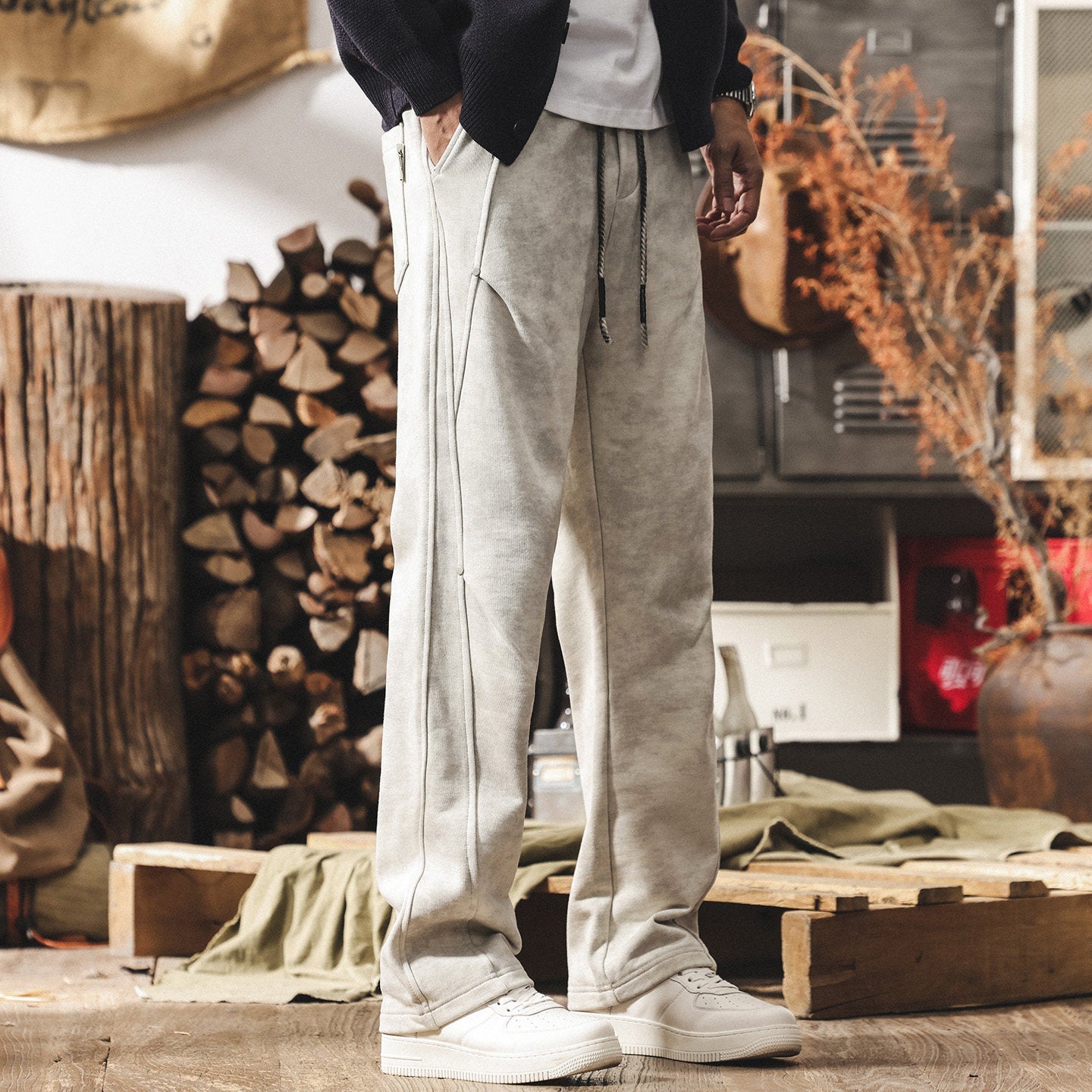Washed Straight Leg Joggers
