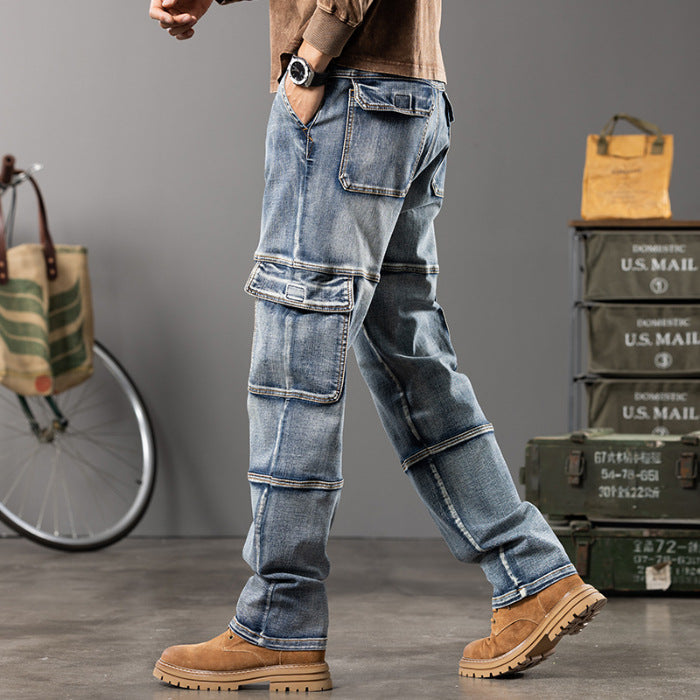 Denim Cargo Pants Jeans