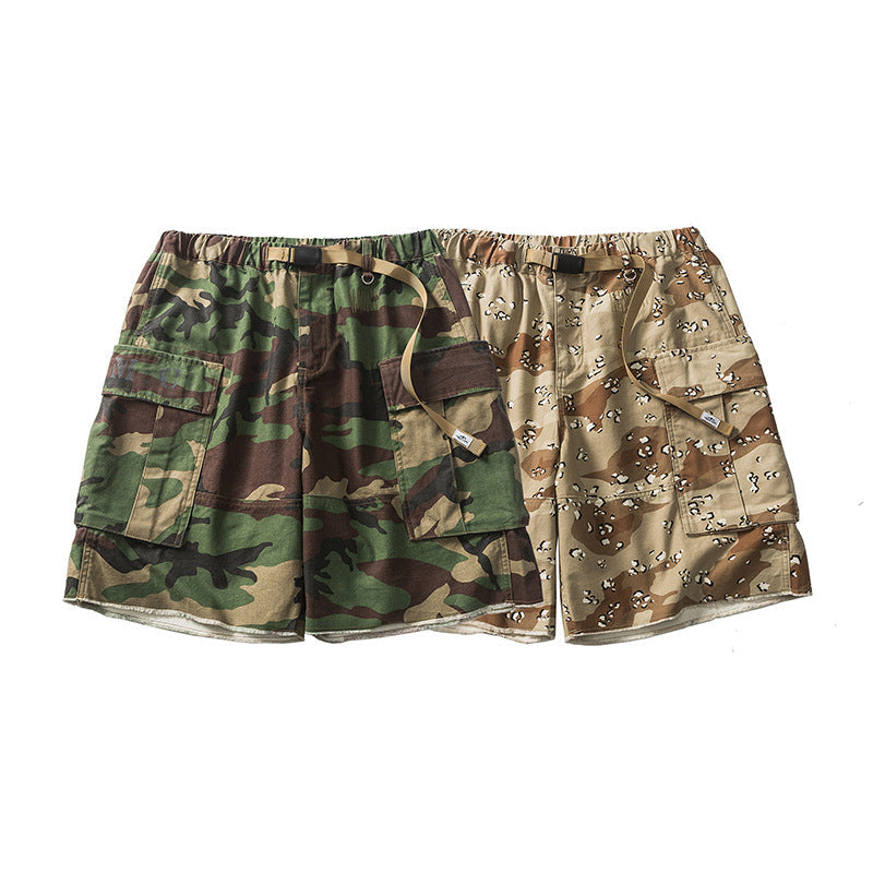 Red Solitude Outdoor Camo Drawstring Cargo Shorts