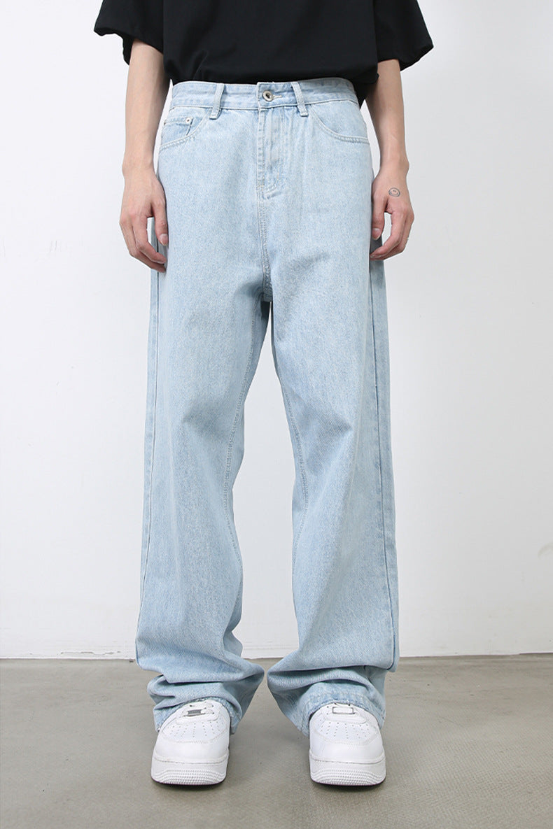 Light Blue Straight Leg Jeans