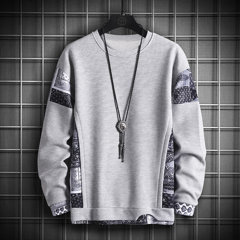 TwoTone Waffle Knit Layered Sweatshirt