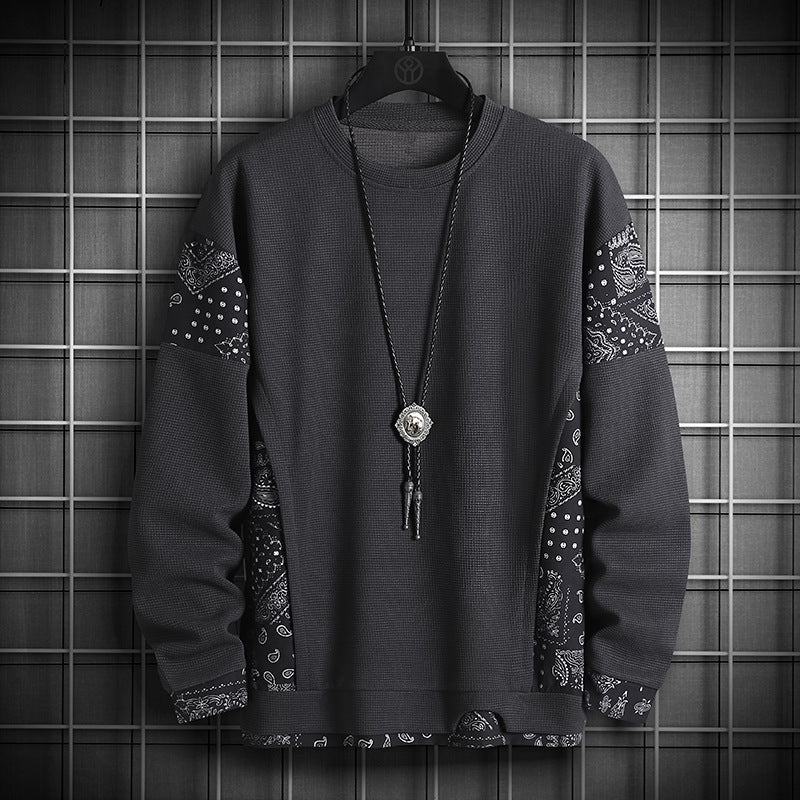 TwoTone Waffle Knit Layered Sweatshirt
