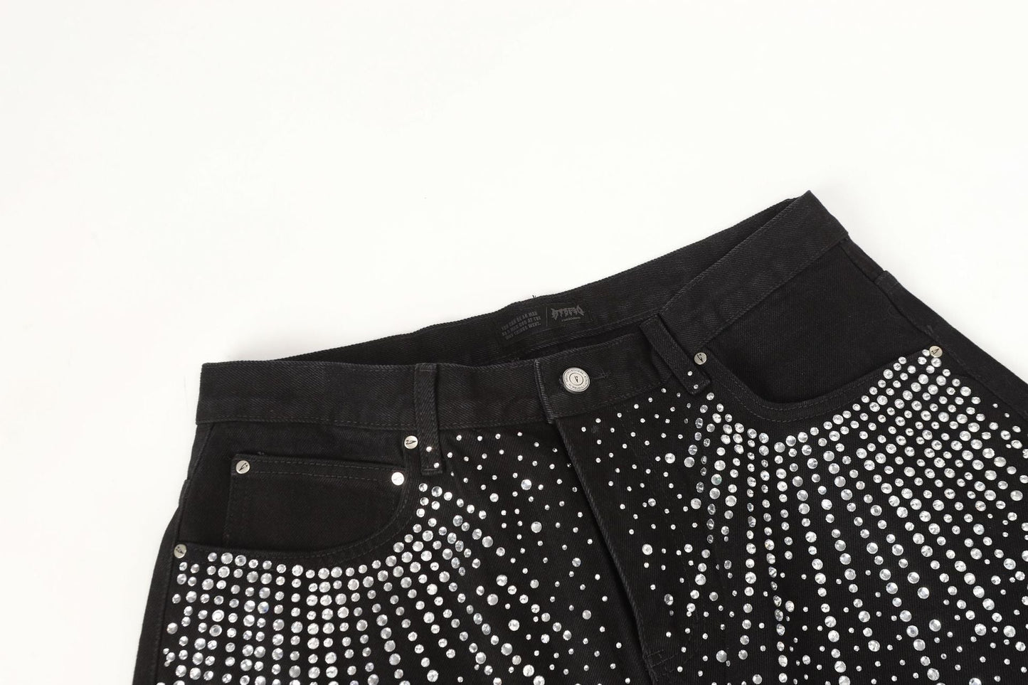 Diamond-Encrusted Black Jeans