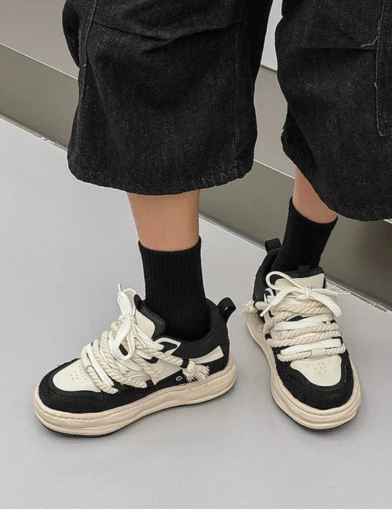 Tassel Twist | Rope Lace Platform Sneakers - Luxuryurbanwear