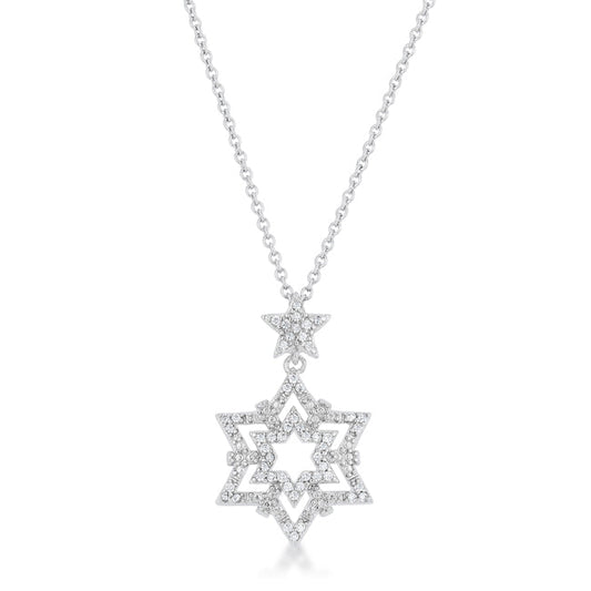 Stella 0.3ct CZ Star Drop Necklace