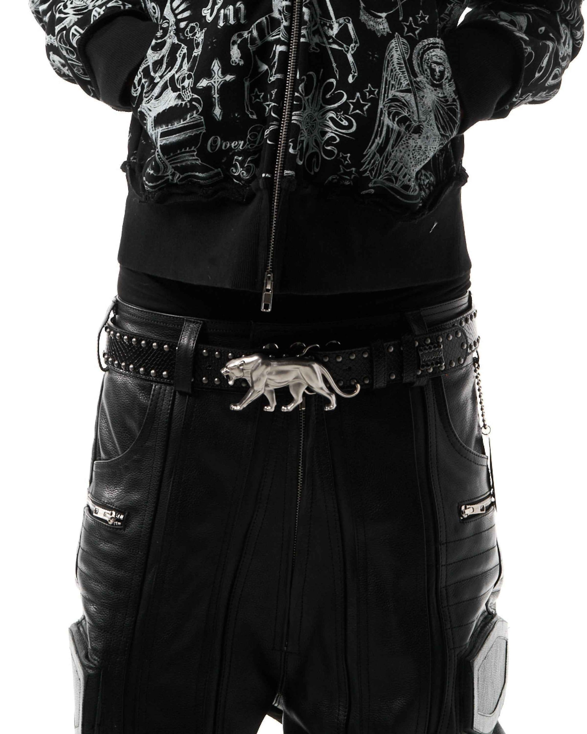"PANTHER" BELT - OBSIDIAN SNAKESKIN