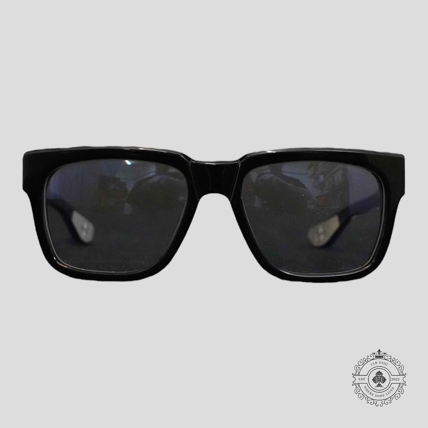 Chrome Hearts Box Officer Glasses in Black/Silver