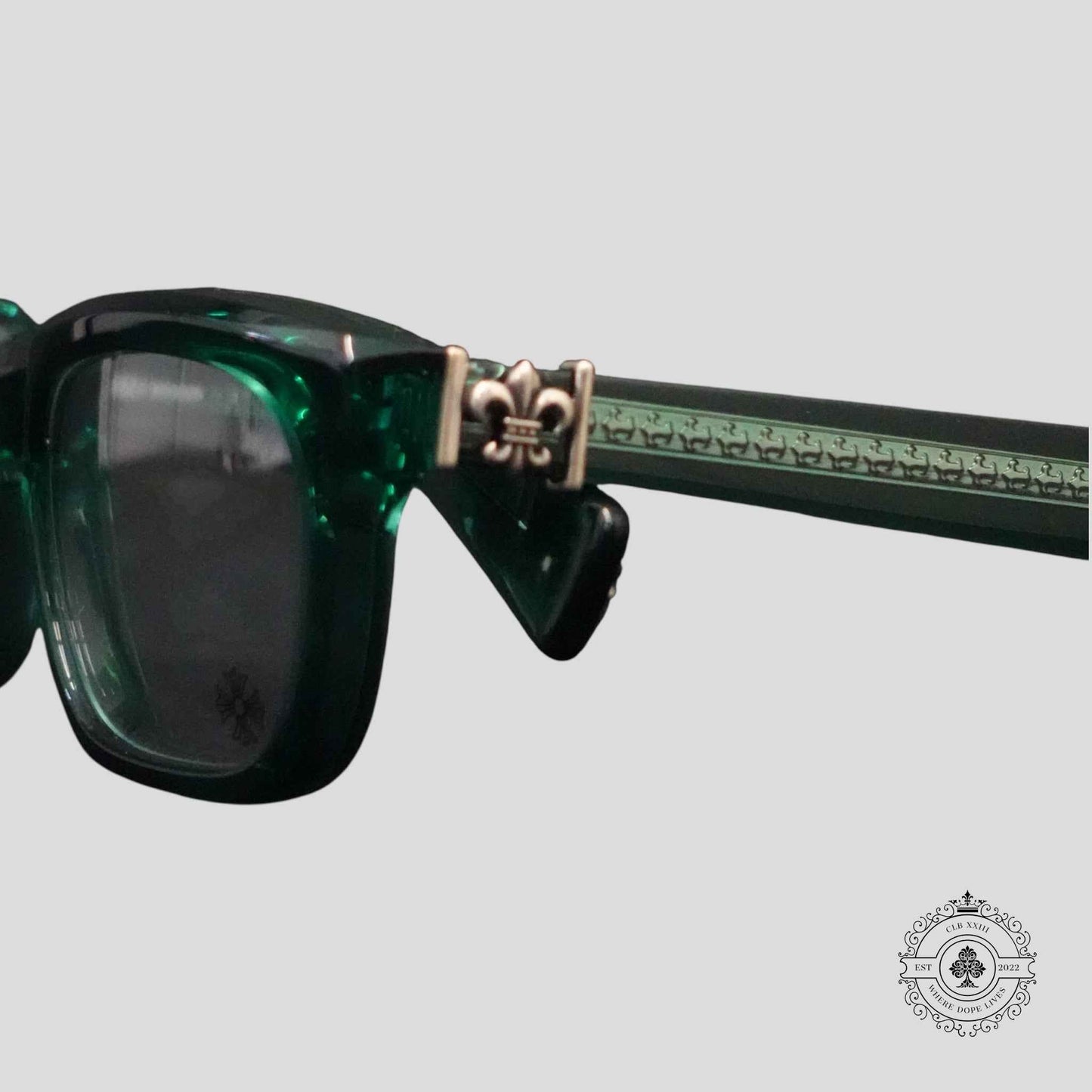 Chrome Hearts "See You In Tea" Sunglasses in Marine Green/Silver
