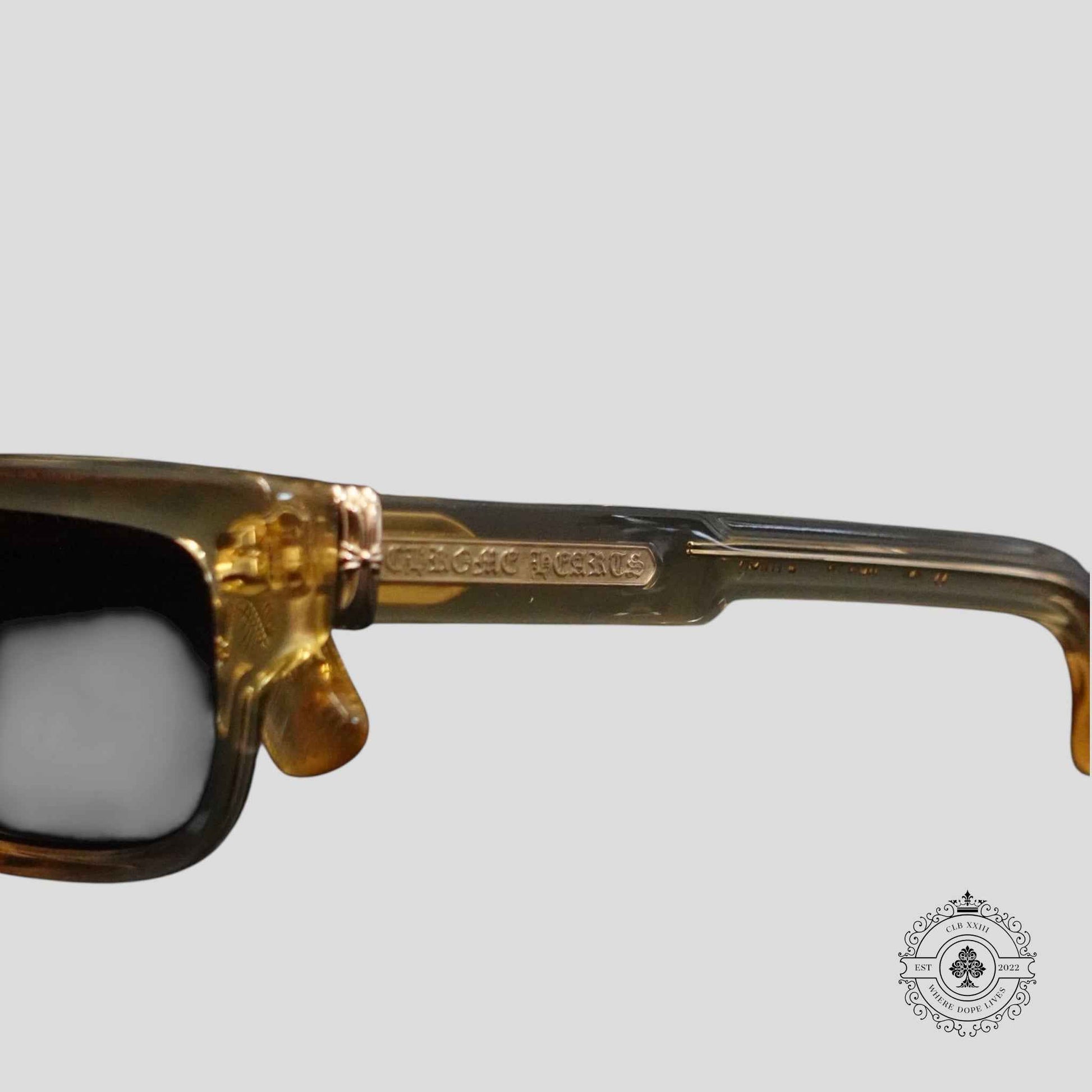 Chrome Hearts 2 Thick Sunglasses in Clear/Gold