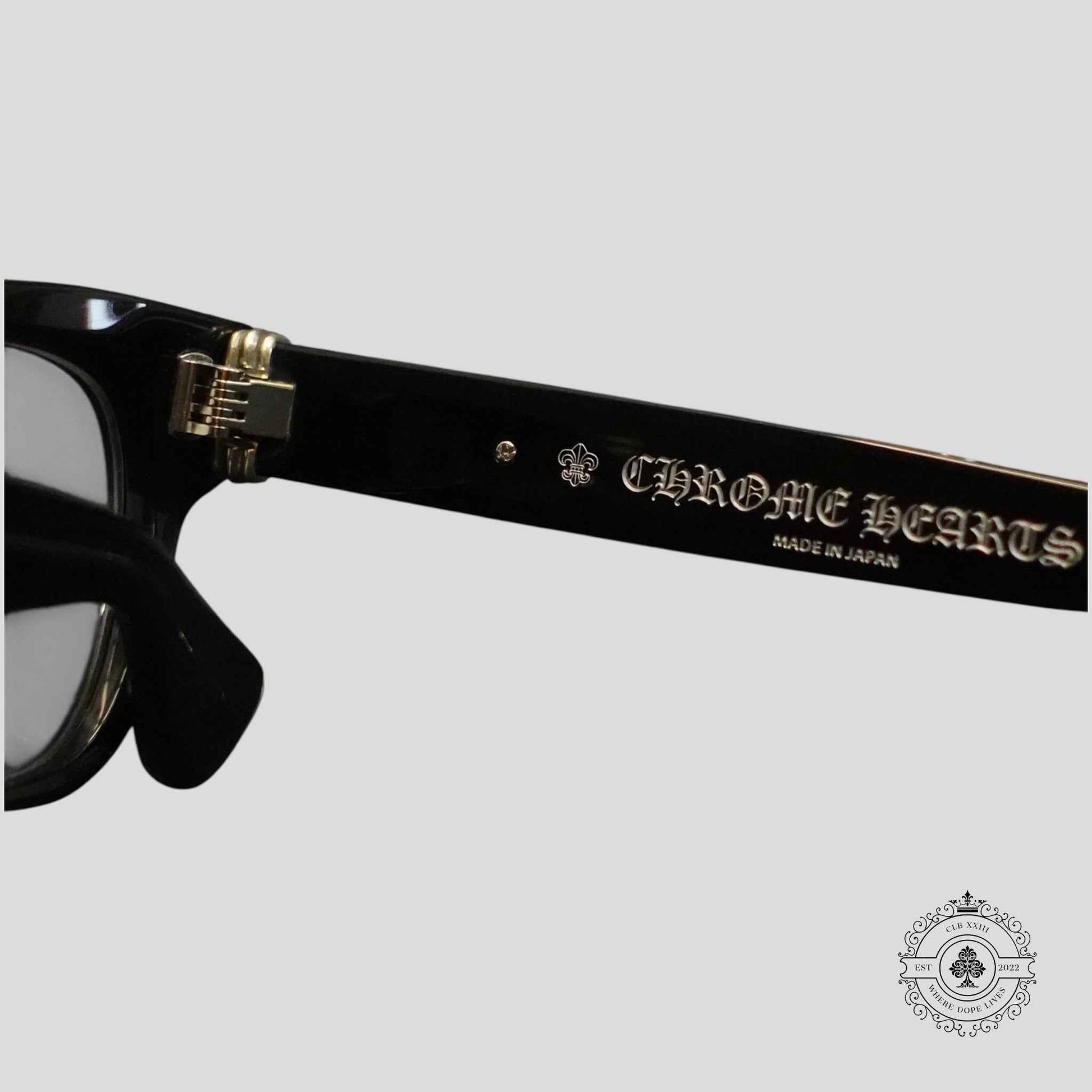Chrome Hearts Diamond Embellished Cuntvoluted Glasses in Black/Silver