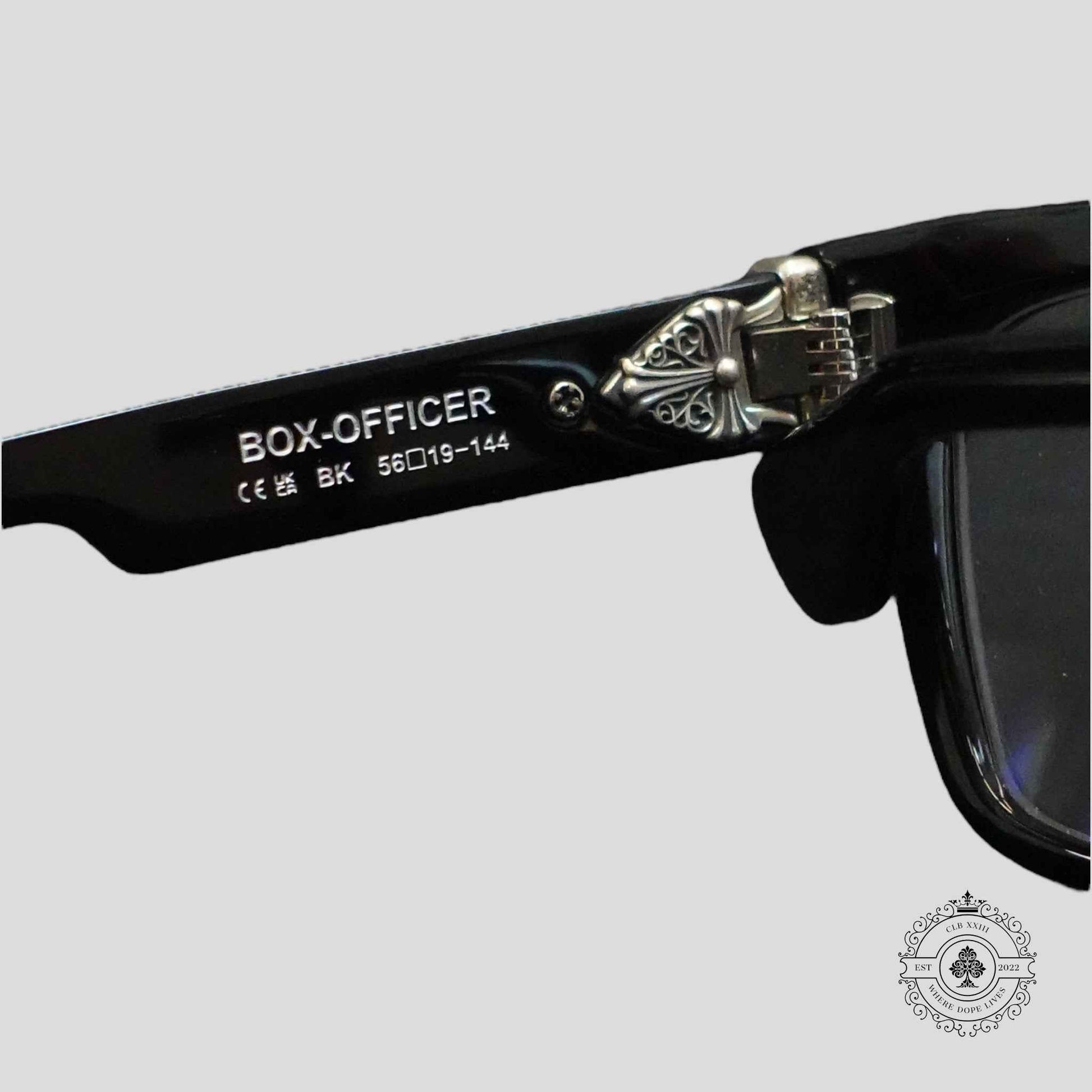 Chrome Hearts Box Officer Glasses in Black/Silver