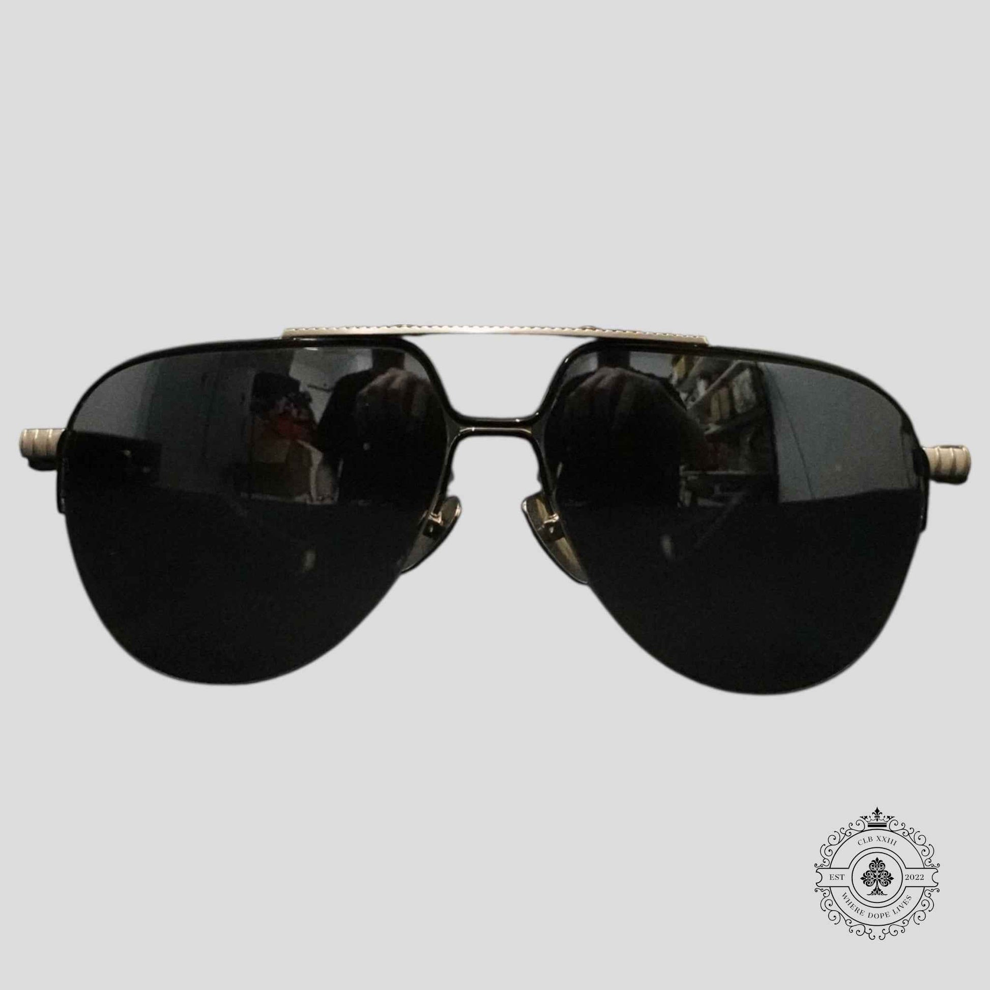Chrome Hearts Full Metal Chicken Glasses in Zebra/Silver